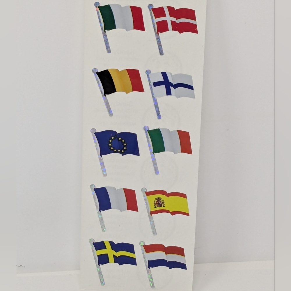 Sandylion Sticker Sheet European Flags Vintage